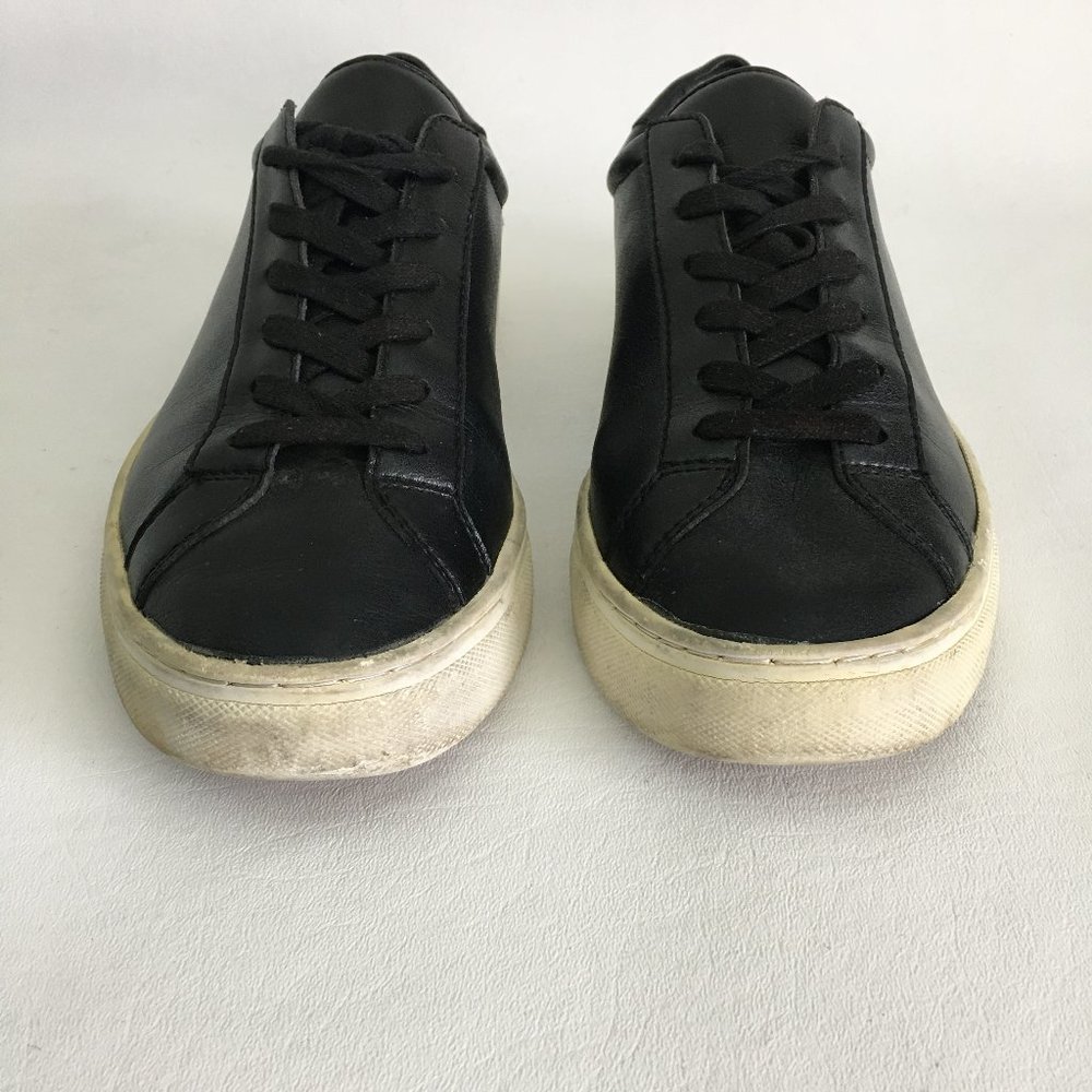 HOUSE OF FUTURE Black Leather Low Top Sneaker Mens Size 8 - Picture 3 of 8